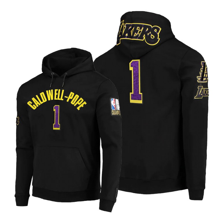 Men's Los Angeles Lakers Kentavious Caldwell-Pope #1 NBA Pro Standard Iconic Player Team Logo Black Basketball Hoodie VCA0283HA